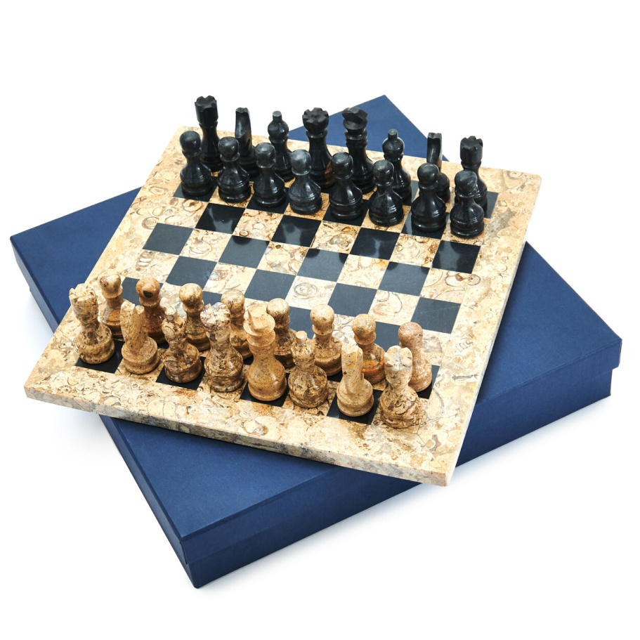 Шахматы каменные "Карфаген" мрамор и ракушечник 30 Шахматы каменные "Карфаген" мрамор и ракушечник 30