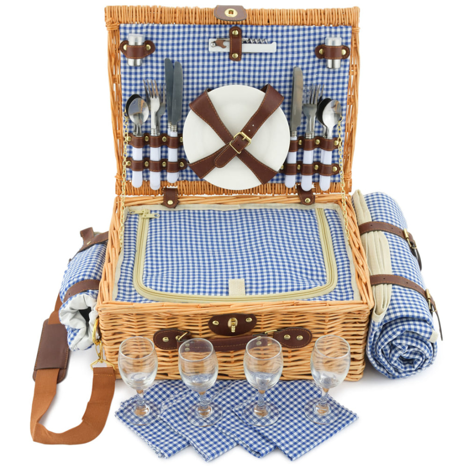 Корзина для пикника "Кассандра" (на 4 персоны) с пледом