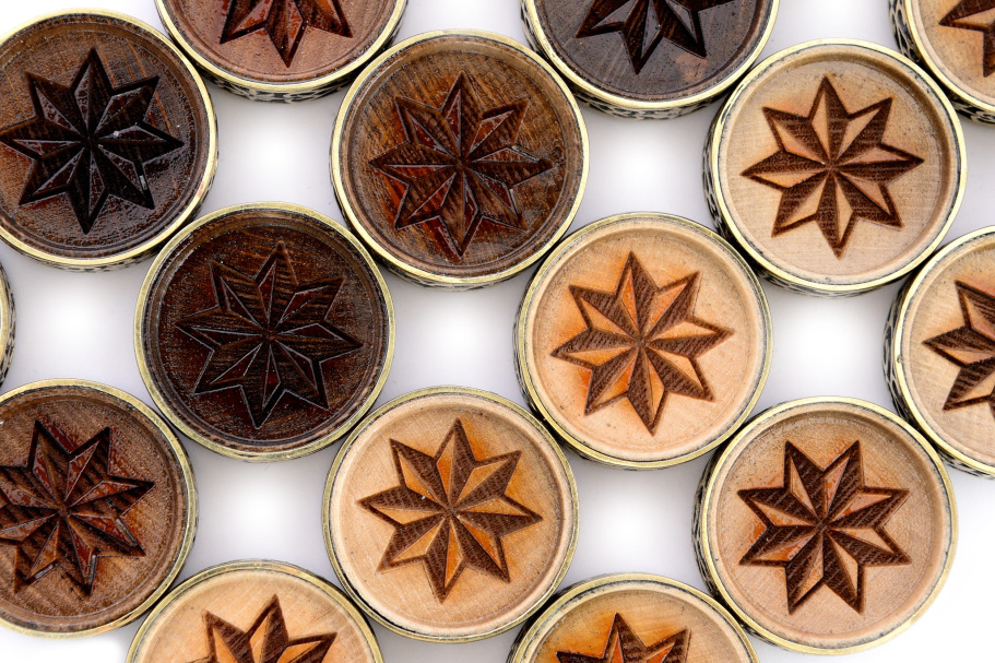 Набор фишек для нард "Звезда" с бронзой, 29 мм, Harutyunyan купить в Москве