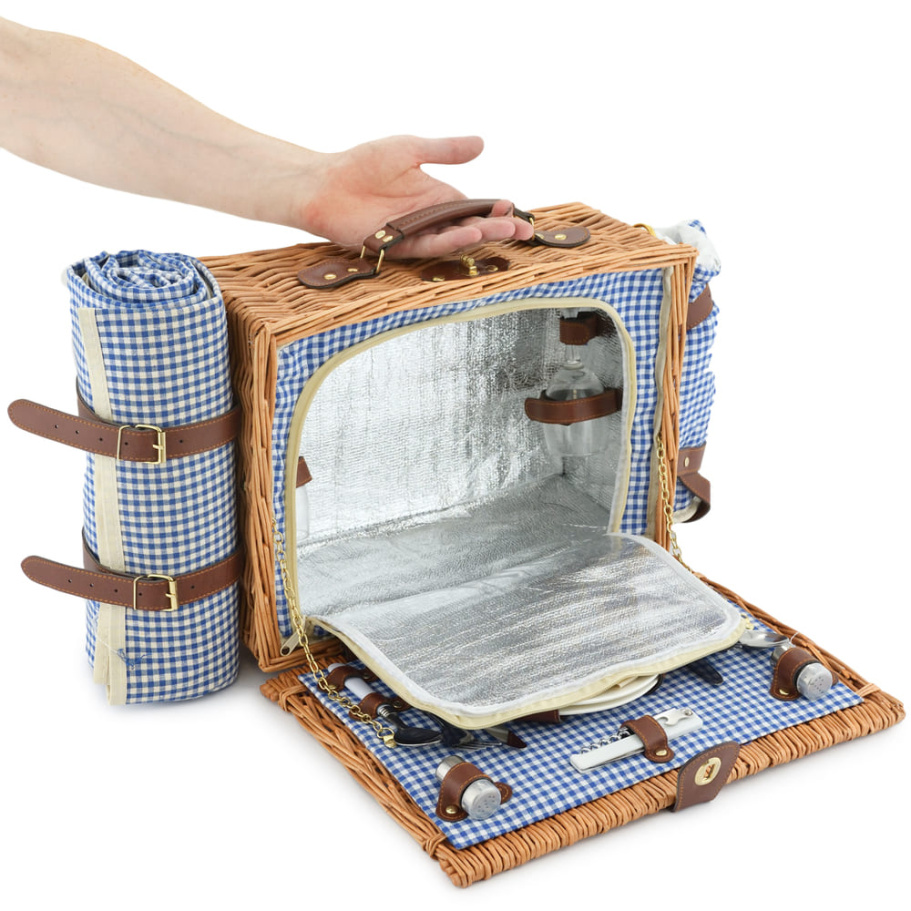 Корзина для пикника "Кассандра" (на 2 персоны) с пледом купить в Москве