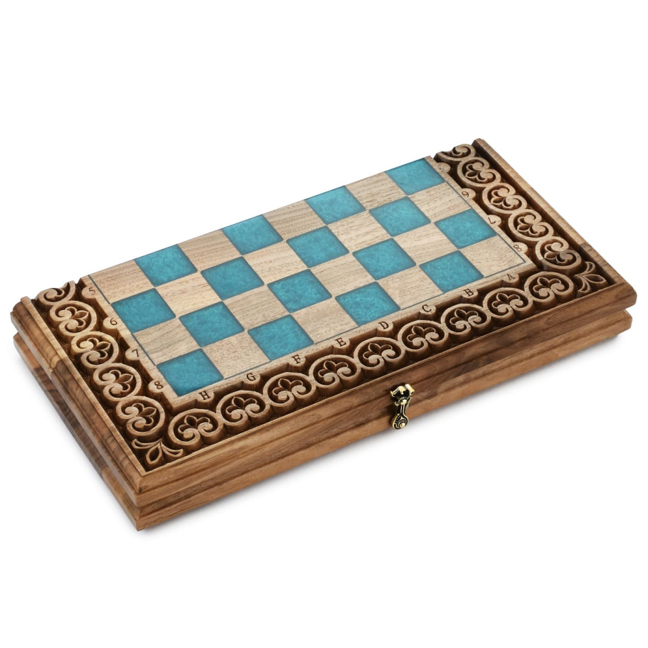 Шахматы + нарды резные "Циркон" 40 купить в Москве