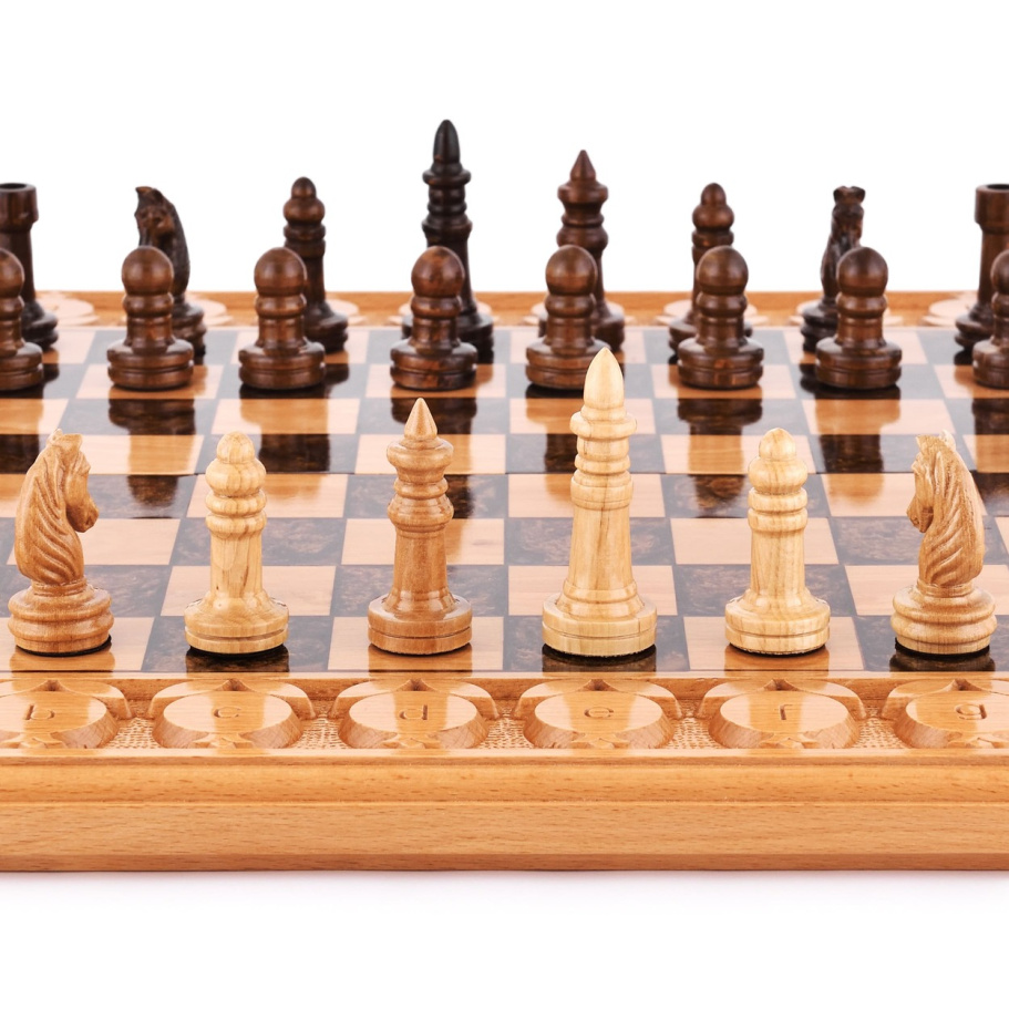 Шахматы + нарды резные "Умбра" 50 купить в Москве