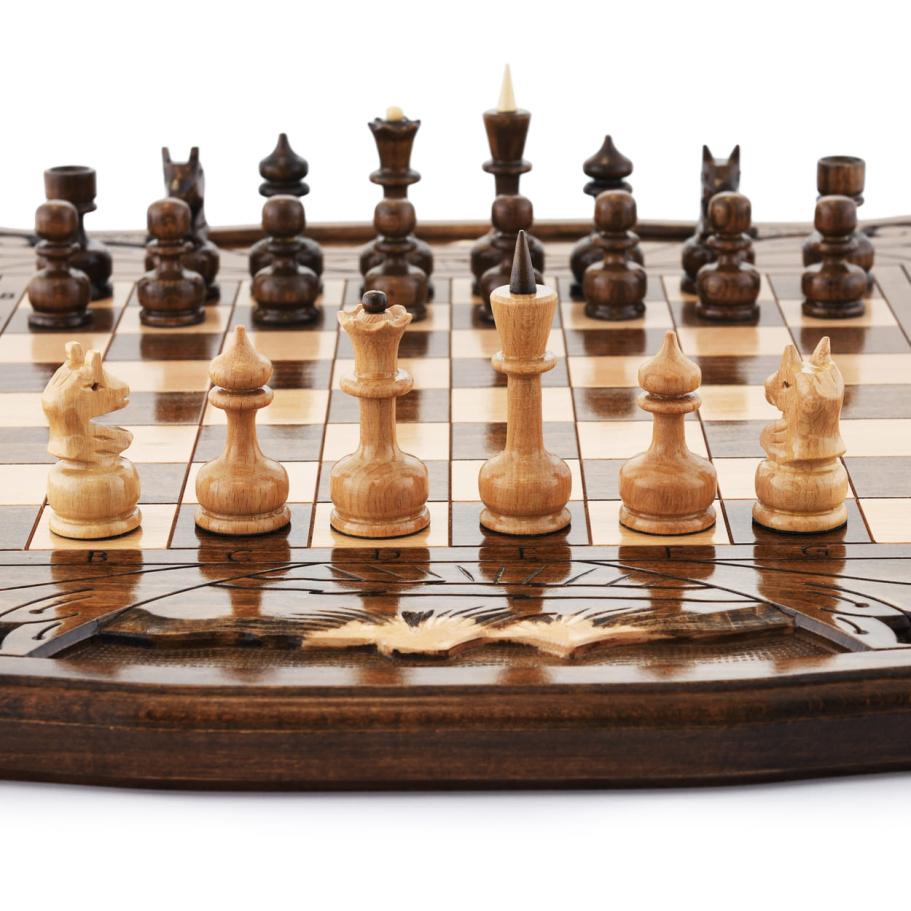 Шахматы + нарды резные "Вольные Горы" 40, Harutyunyan купить в Москве