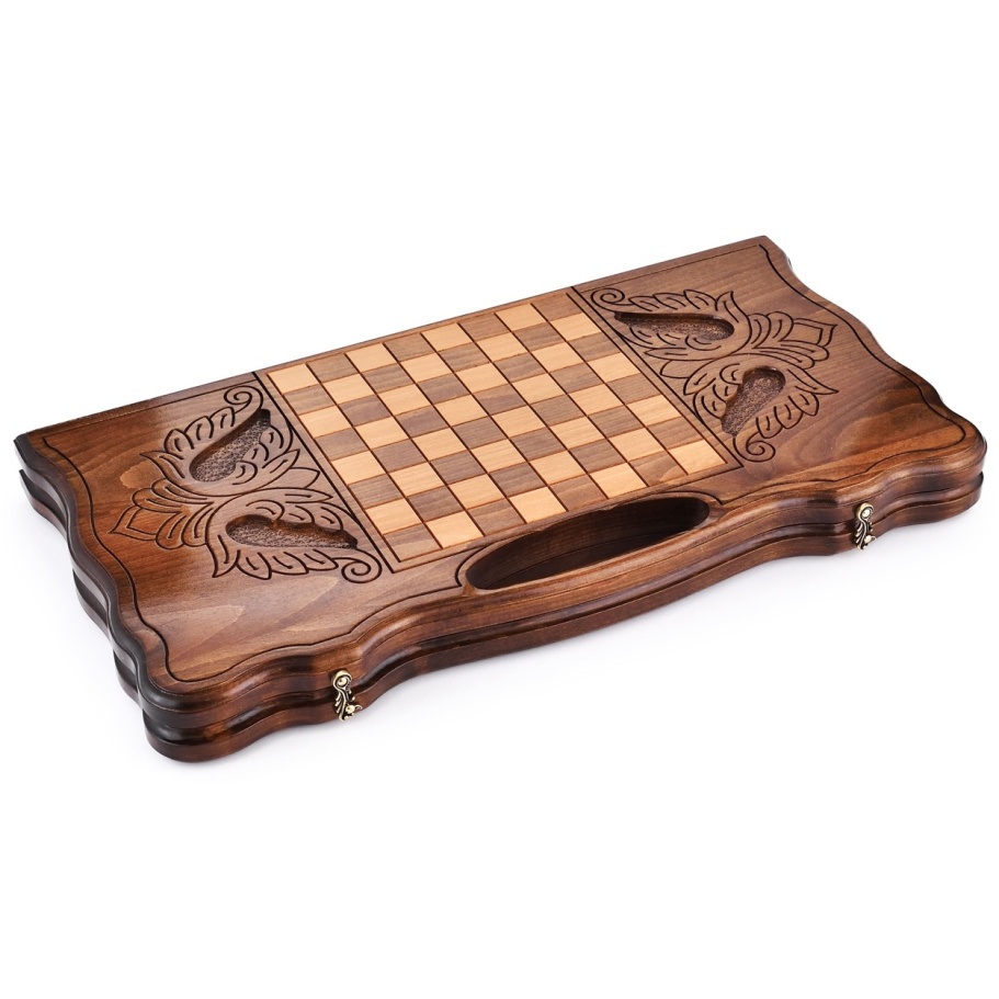 Нарды резные "Герб России"  большие 60, Harutyunyan купить в Москве