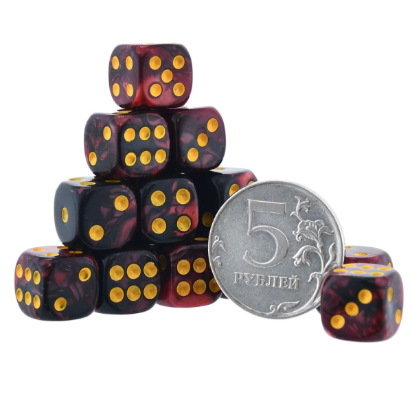 Кости игральные "Флора" акрил, красный, 12 мм (2 шт.) купить в Москве