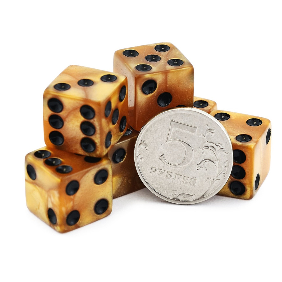 Кости игральные "Лазурь" акрил, желтый, 15 мм (2 шт.) купить в Москве Кости игральные "Лазурь" акрил, желтый, 15 мм (2 шт.) купить в Москве
