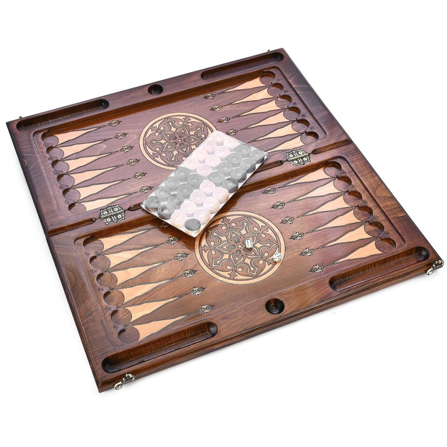 Нарды резные Рэкто "Греческий орнамент"  большие 60, Harutyunyan купить в Москве