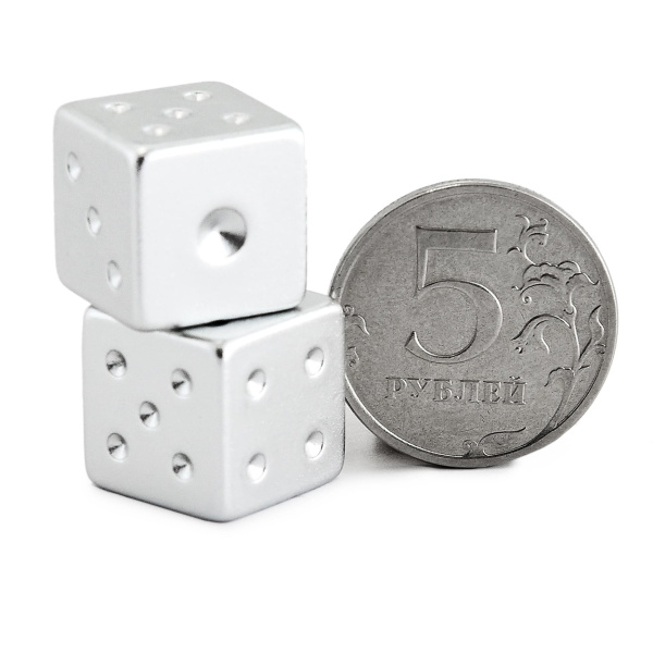 Кости игральные "Премиум" металл, серебристый, 15 мм (2 шт.) купить в Москве
