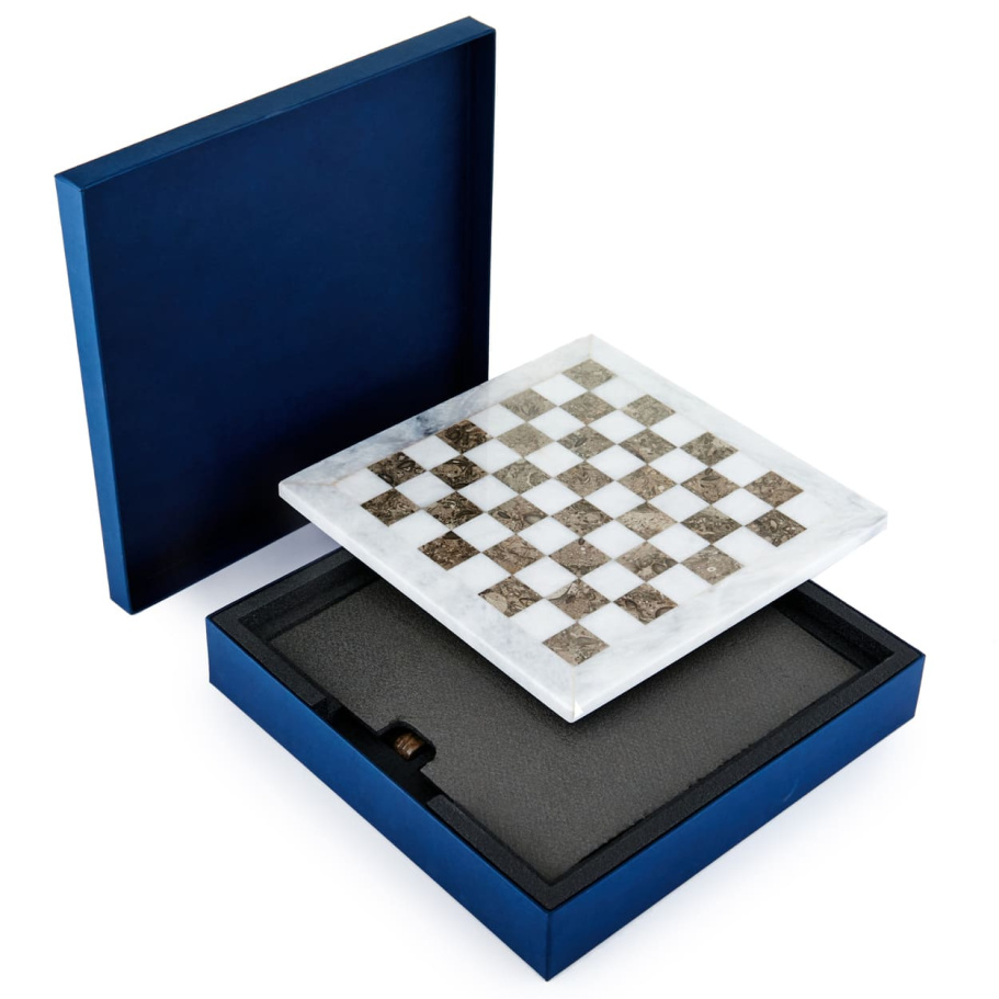 Шахматы из камня "Артер Карфаген" серый мрамор 40 купить в Москве