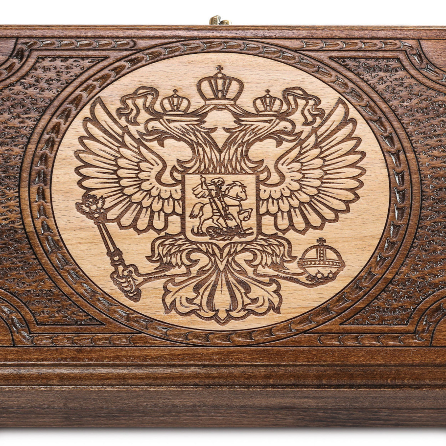 Нарды резные Рэкто "Герб России" малые 40, Harutyunyan купить в Москве