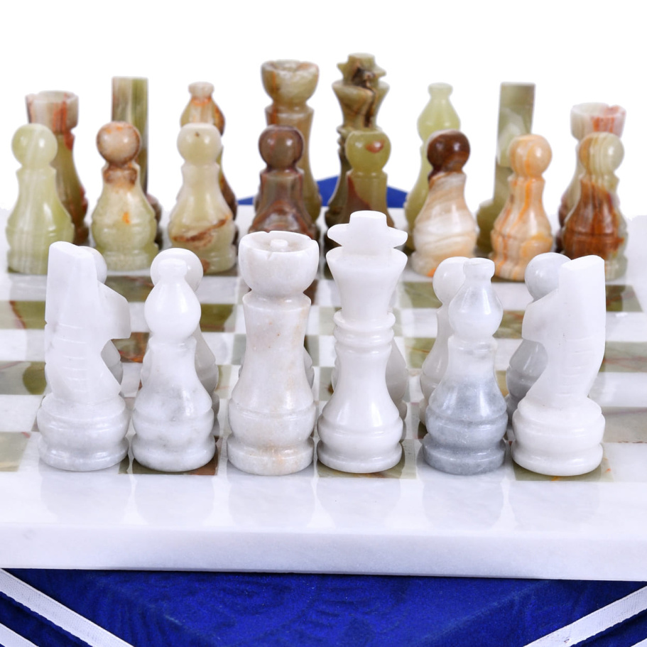 Шахматы из камня "Атлантида" мрамор и оникс 25 купить в Москве