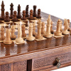 Стол ломберный Шахматы резные "Цитадель" 60 купить в Москве