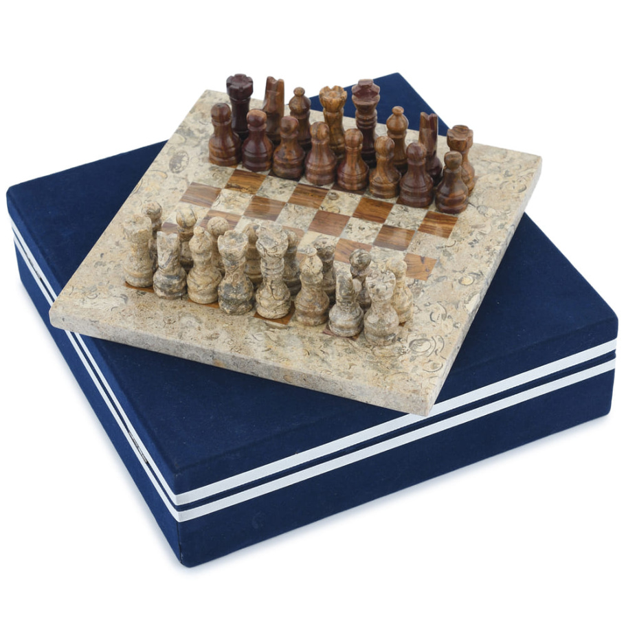 Шахматы из камня "Сицилия" яшма и ракушечник 20 Шахматы из камня "Сицилия" яшма и ракушечник 20