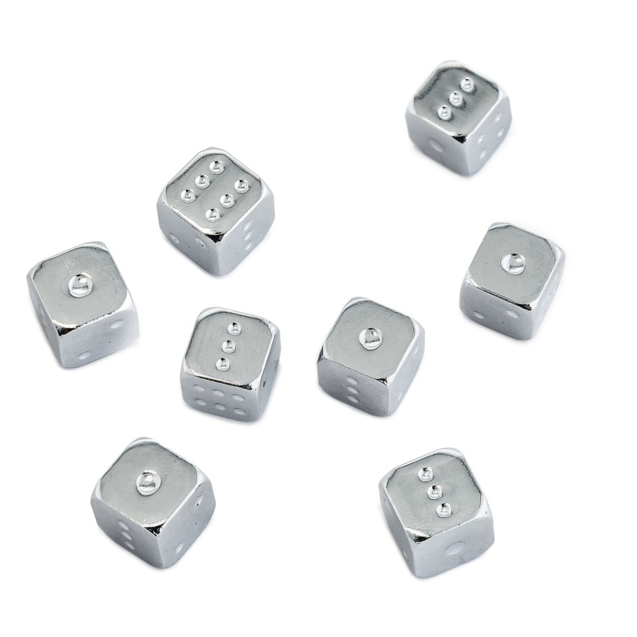 Кости игральные "Премиум" металл, серебристый, 12 мм (2 шт.) купить в Москве Кости игральные "Премиум" металл, серебристый, 12 мм (2 шт.) купить в Москве