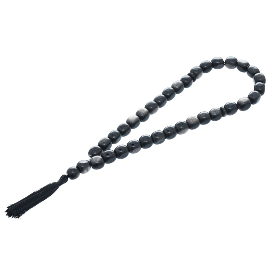 Четки с бусинами "Воин" черный камень с лунным оттенком, Давыдов С. Четки с бусинами "Воин" черный камень с лунным оттенком, Давыдов С.