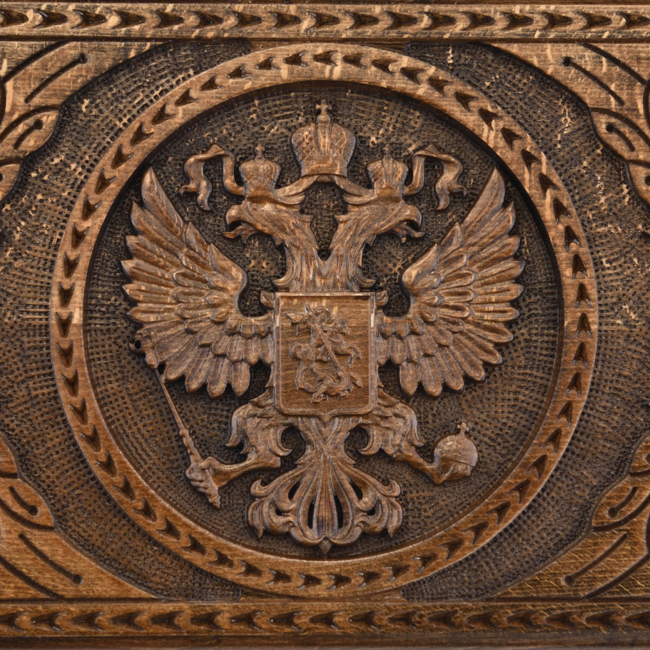 Нарды резные "Герб России"  средние 50, Harutyunyan купить в Москве