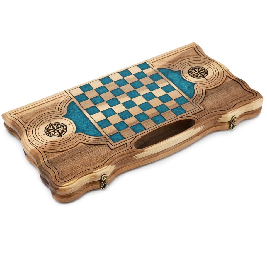 Нарды резные "Посейдон" большие, 60 купить в Москве