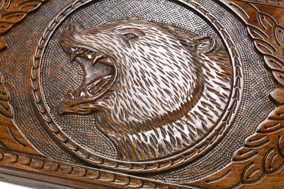 Нарды резные "Оскал Медведя " большие 60, Harutyunyan купить в Москве