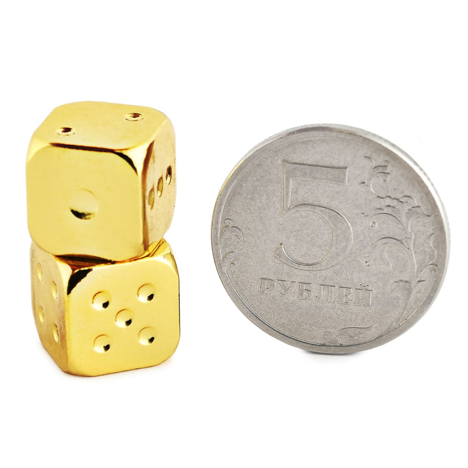 Кости игральные "Премиум" металл, золотой, 12 мм (2 шт.) купить в Москве Кости игральные "Премиум" металл, золотой, 12 мм (2 шт.) купить в Москве