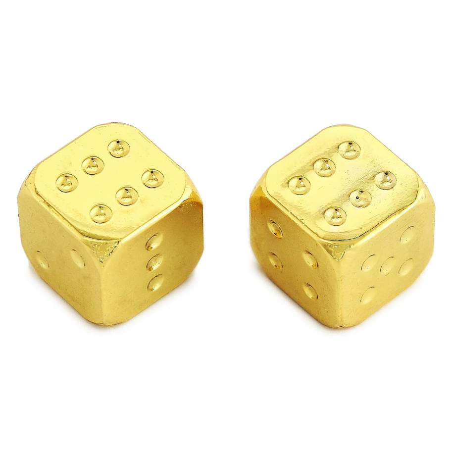 Кости игральные "Премиум" металл, золотой, 12 мм (2 шт.) Кости игральные "Премиум" металл, золотой, 12 мм (2 шт.)