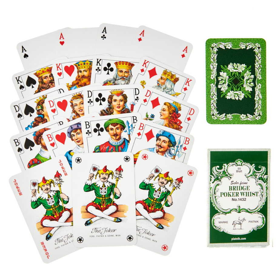 Карты игральные "Бридж Покер-Вист" зеленая рубашка, 55 карт купить в Москве