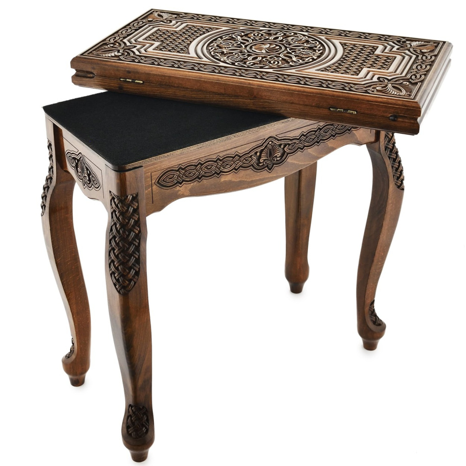 Стол ломберный Нарды резные "Витраж" 60, Harutyunyan купить в Москве