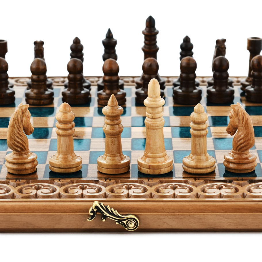 Шахматы + нарды резные "Циркон" 40 купить в Москве