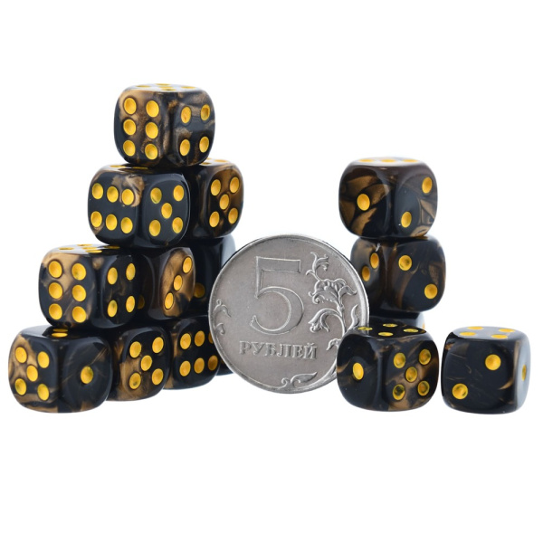 Кости игральные "Флора" акрил, желтый, 12 мм (2 шт.) купить в Москве