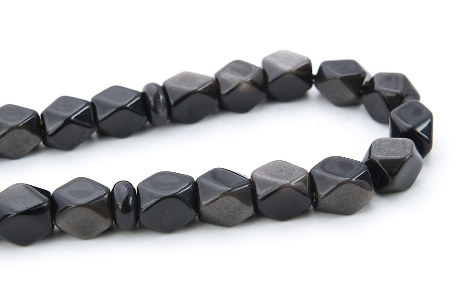 Четки граненые "Ранчо" черный камень с лунным оттенком, Давыдов С. купить в Москве