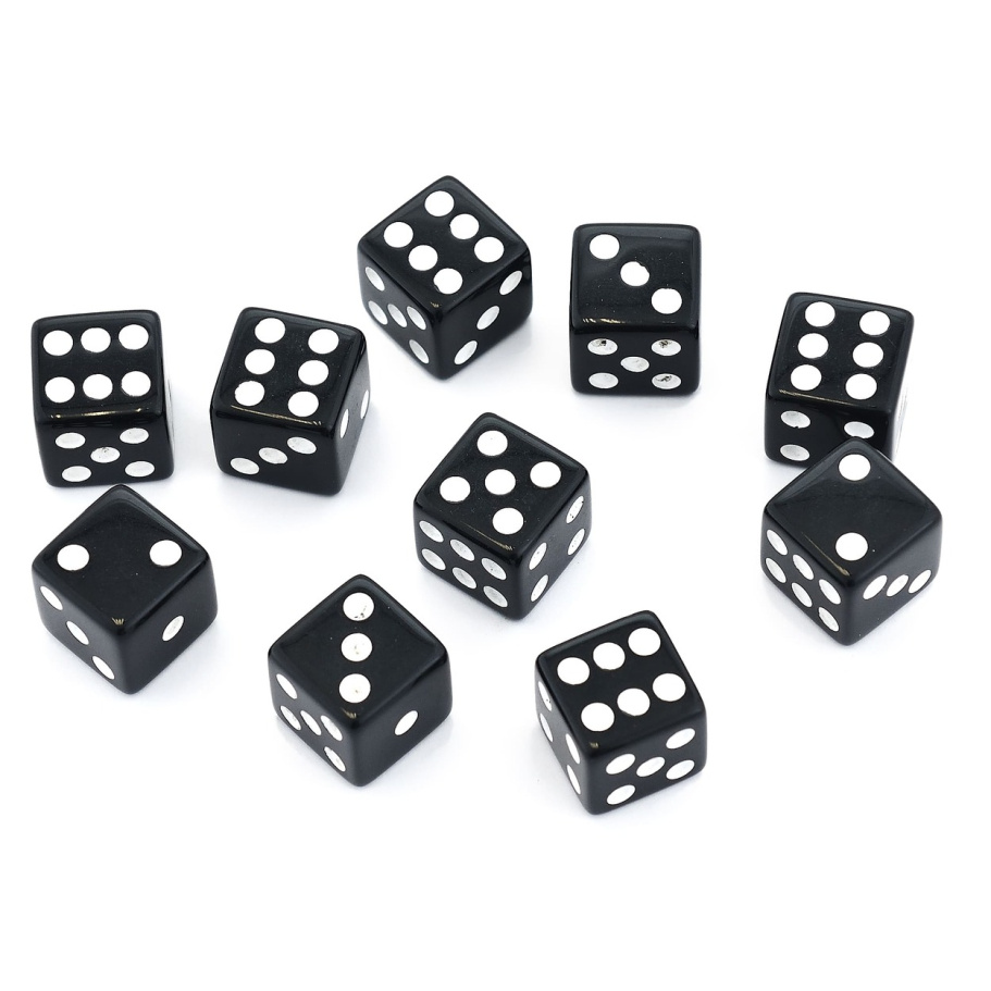 Кости игральные "Классика" пластик, черные, 15 мм (2 шт.) купить в Москве Кости игральные "Классика" пластик, черные, 15 мм (2 шт.) купить в Москве
