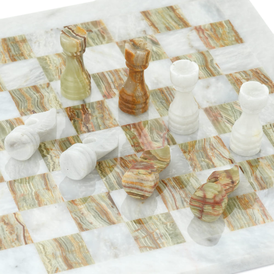 Шахматы из камня "Атлантида" мрамор и оникс 40 купить в Москве