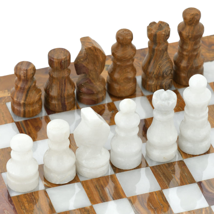Шахматы из камня "Кирена" мрамор и яшма 20 купить в Москве