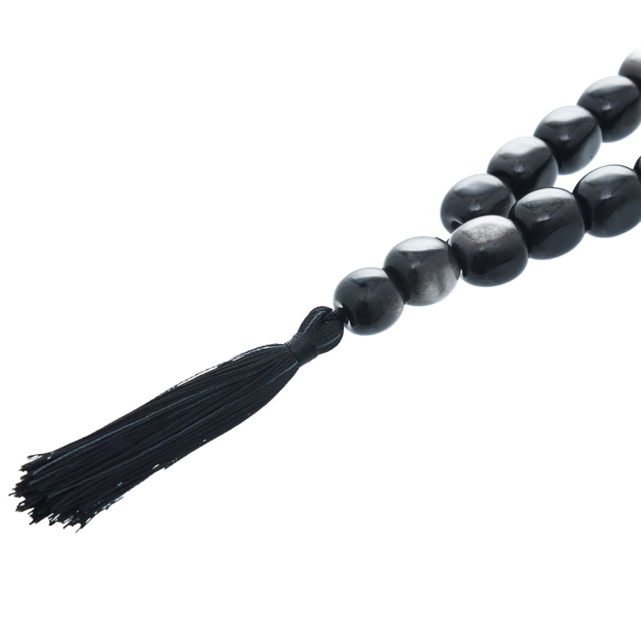 Четки с бусинами "Воин" черный камень с лунным оттенком, Давыдов С. купить в Москве Четки с бусинами "Воин" черный камень с лунным оттенком, Давыдов С. купить в Москве