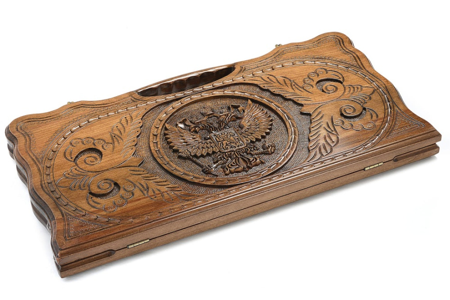Нарды резные "Герб России" большие 60, Harutyunyan