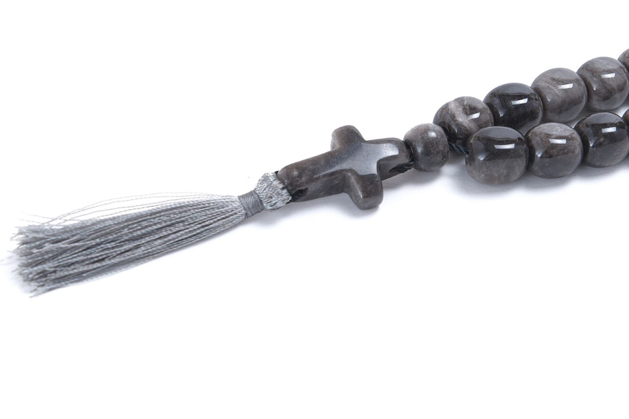 Четки Православные "Крест" серый камень, Давыдов С. купить в Москве Четки Православные "Крест" серый камень, Давыдов С. купить в Москве