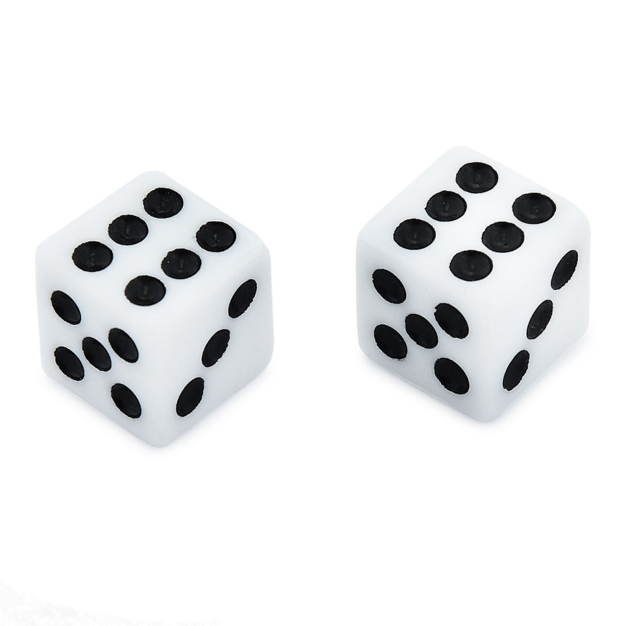 Кости игральные "Классика" пластик, белые, 10 мм (2 шт.) Кости игральные "Классика" пластик, белые, 10 мм (2 шт.)