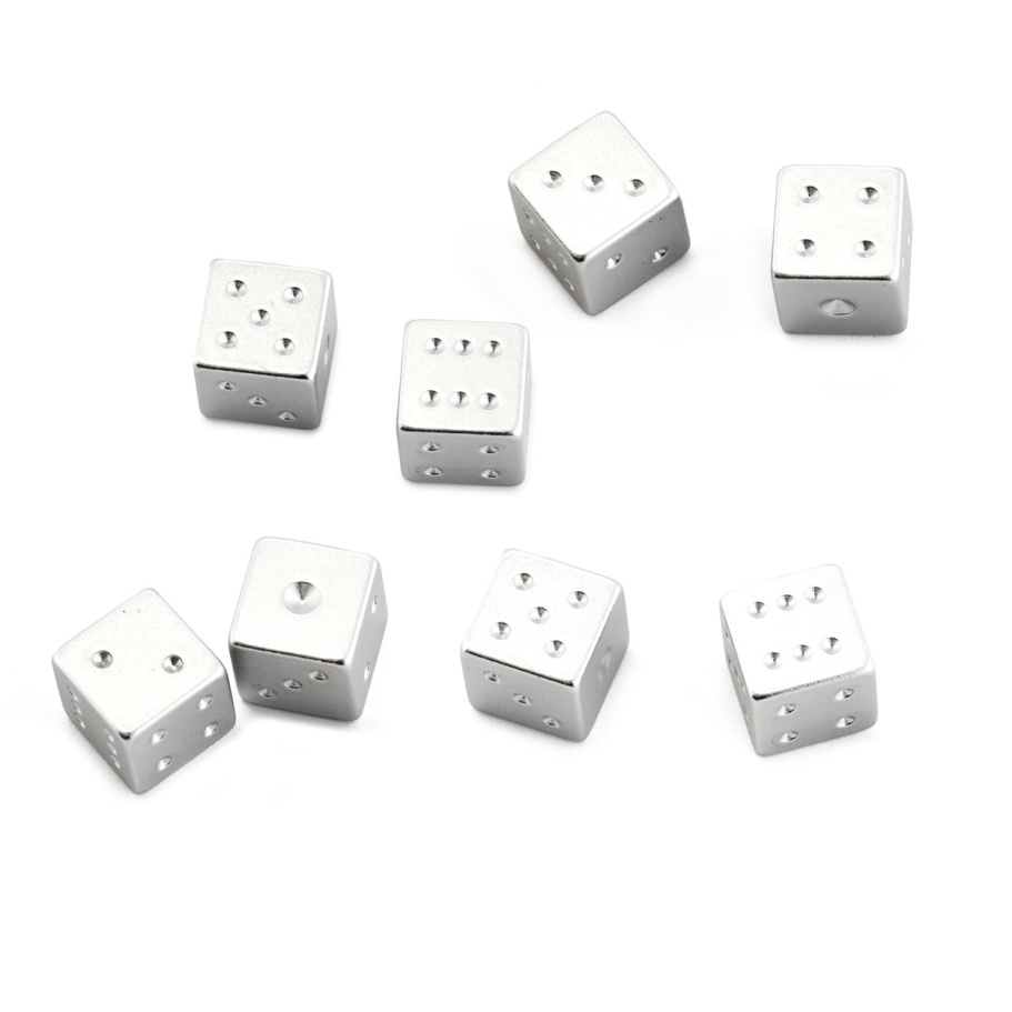 Кости игральные "Премиум" металл, серебристый, 15 мм (2 шт.) купить в Москве Кости игральные "Премиум" металл, серебристый, 15 мм (2 шт.) купить в Москве