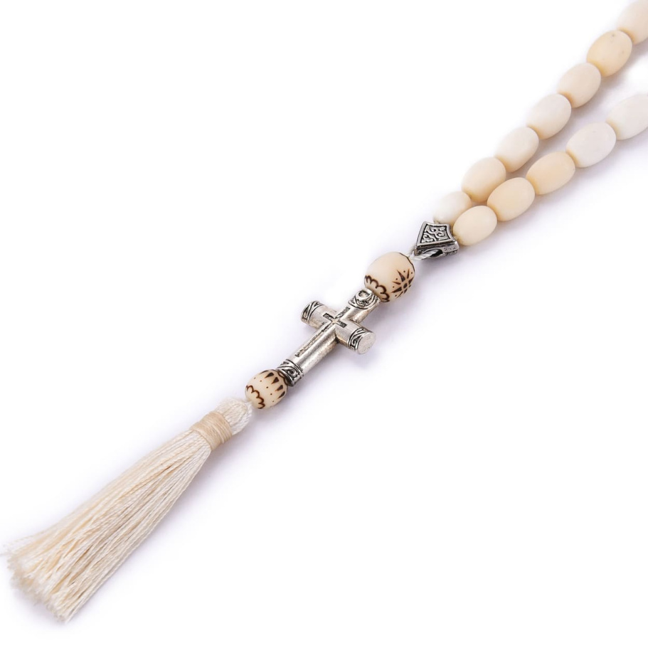 Четки белые "Георгий" арамит, Беркутов К. купить в Москве Четки белые "Георгий" арамит, Беркутов К. купить в Москве