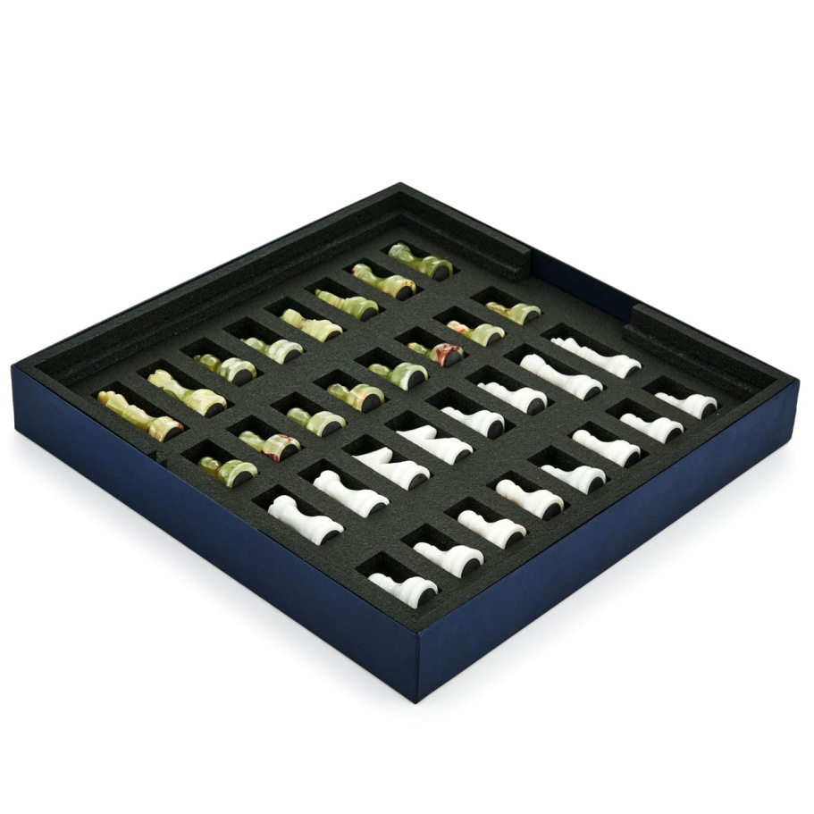 Шахматы каменные "Карфаген" мрамор и оникс 40 купить в Москве