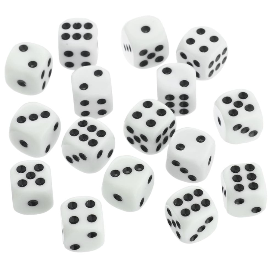 Кости игральные "Стандарт" пластик, белые, 15 мм (2 шт.) купить в Москве