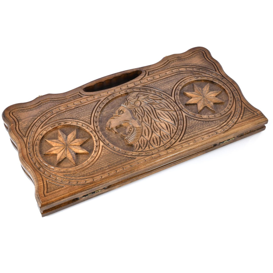 Нарды резные "Лев со звездами" большие 60, Harutyunyan