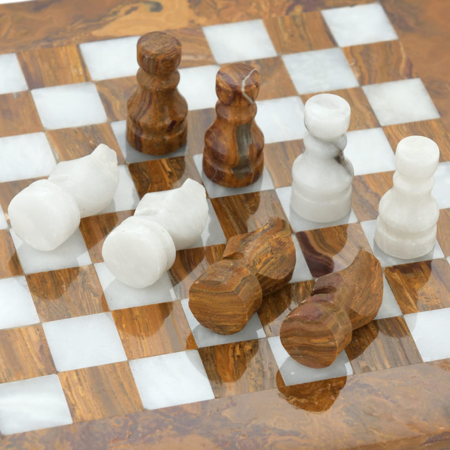 Шахматы из камня "Кирена" мрамор и яшма 20 купить в Москве