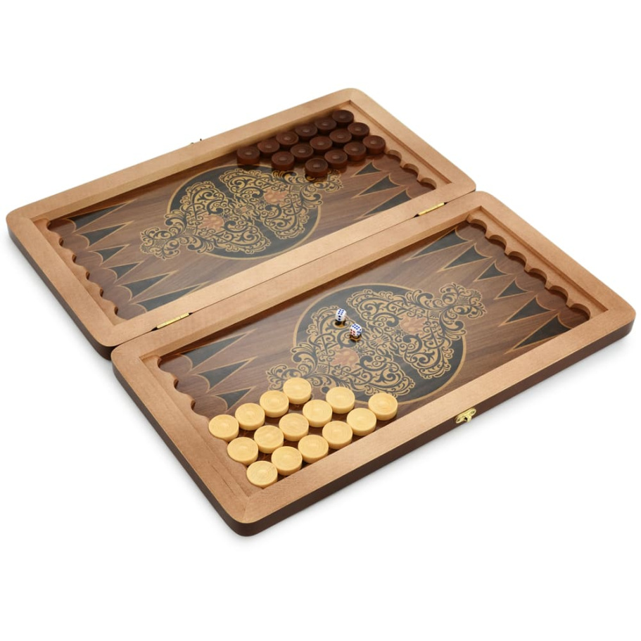 Нарды кожаные Пермские "Золотой крокодил" большие 60 купить в Москве