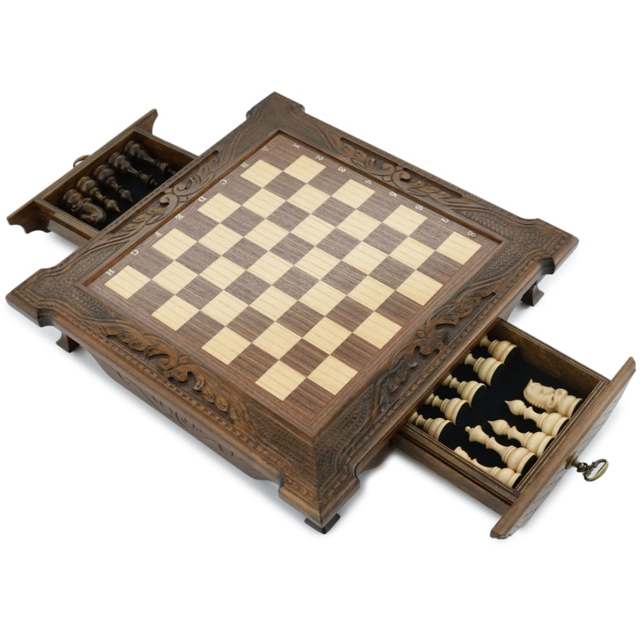 Шахматы резные в ларце с ящиками "Simba" 40, Harutyunyan купить в Москве
