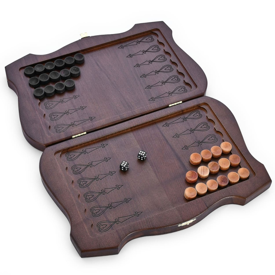 Нарды резные Ивановские мини "Мишки" 35, WoodG купить в Москве