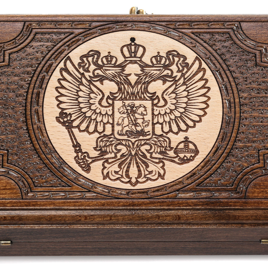 Нарды резные Рэкто "Герб России" мини 30, Harutyunyan купить в Москве