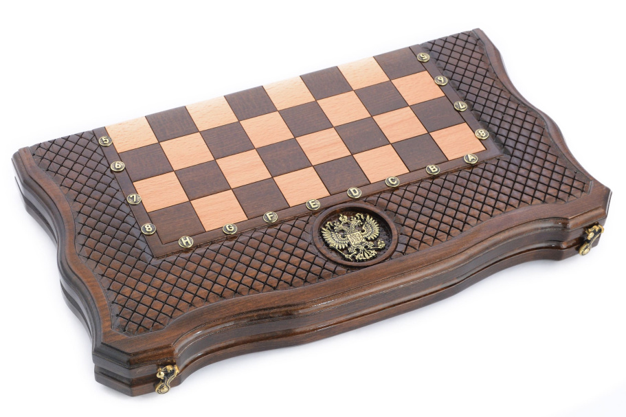 Шахматы + нарды резные "Флагман" 50, Harutyunyan купить в Москве