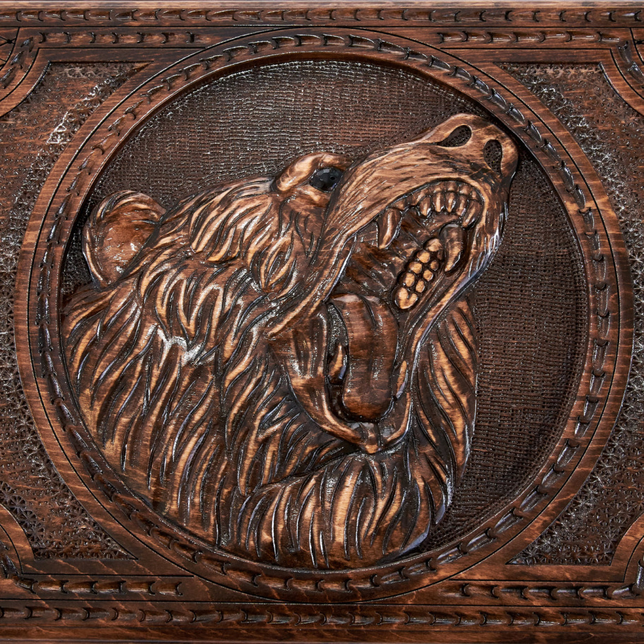 Нарды резные "Ярый медведь" большие 60, Harutyunyan купить в Москве