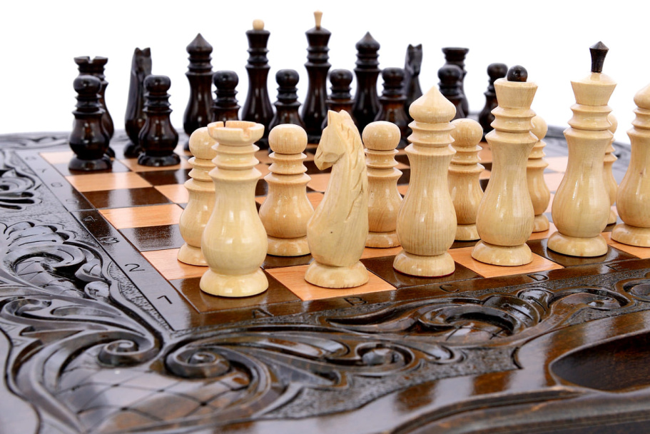 Шахматы + нарды резные "Королевские" 50, Harutyunyan купить в Москве