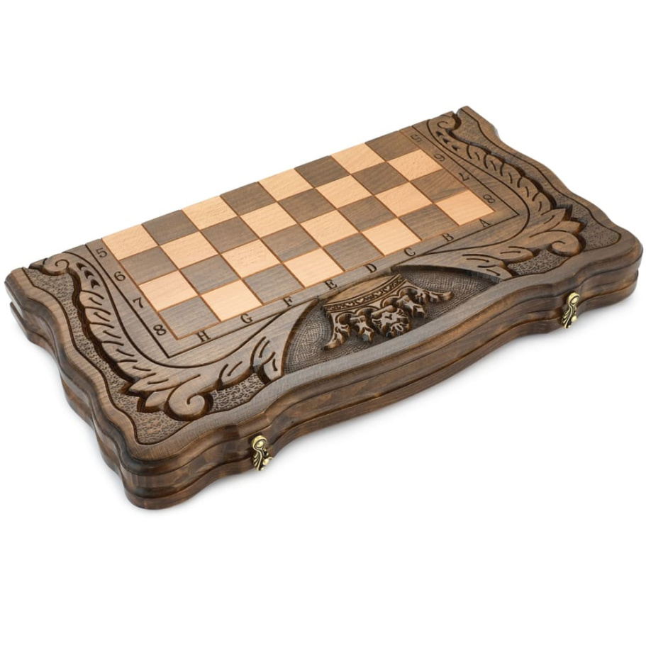 Шахматы + нарды резные "Корона" 50, Harutyunyan купить в Москве